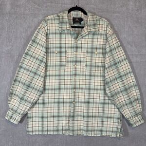 RRL Ralph Lauren Three Star Heavy Flannel Shirt Mens Large Plaid Singapore 90s